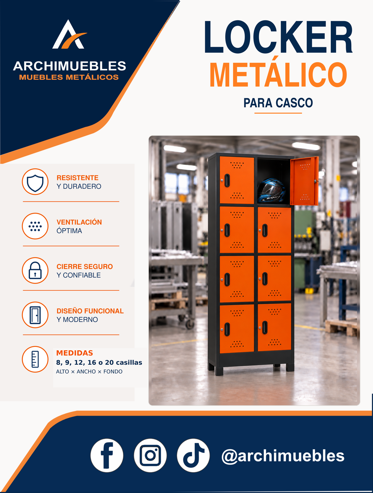 Ficha técnica y características de Locker para casco Archimuebles