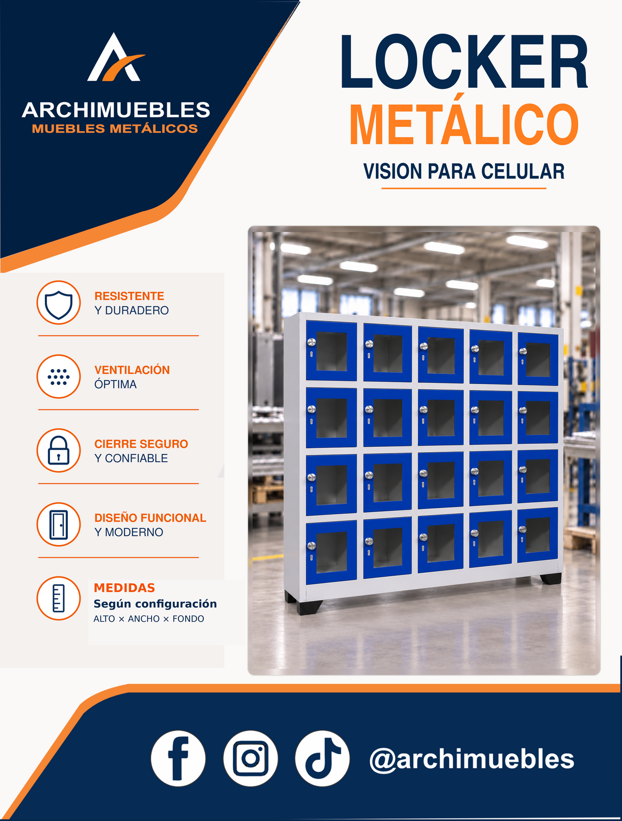 Ficha técnica y características de Locker Vision para celular Archimuebles