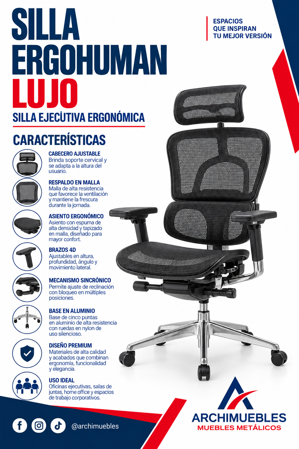 Ficha técnica de Ergohuman Lujo Archimuebles