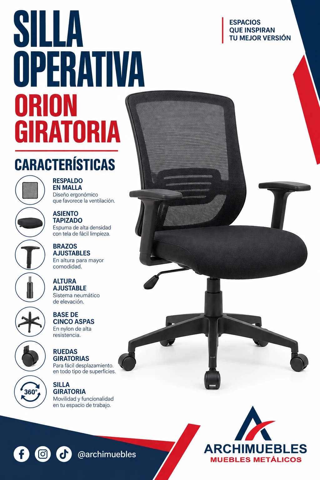 Ficha de Orion Giratoria Archimuebles